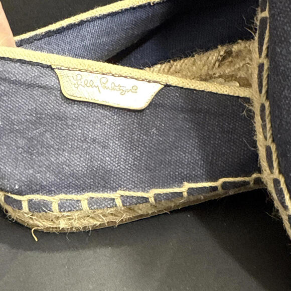Lilly Pulitzer Preppy Nautical Beach Designer Espadrille True Navy Seahorse 6 - Picture 3 of 14